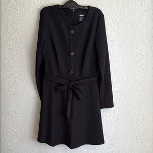 DKNY Black Long Sleeve Dress with silver accents